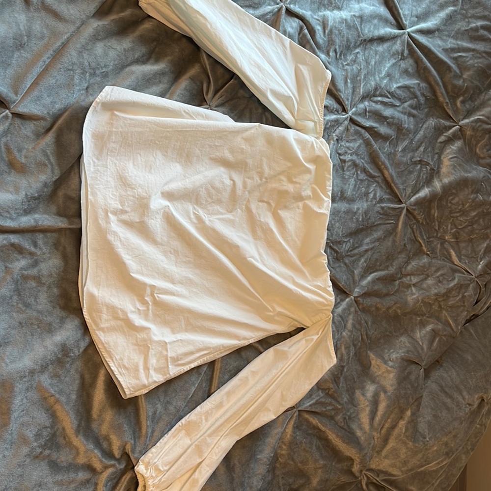 Off the shoulder white shirt